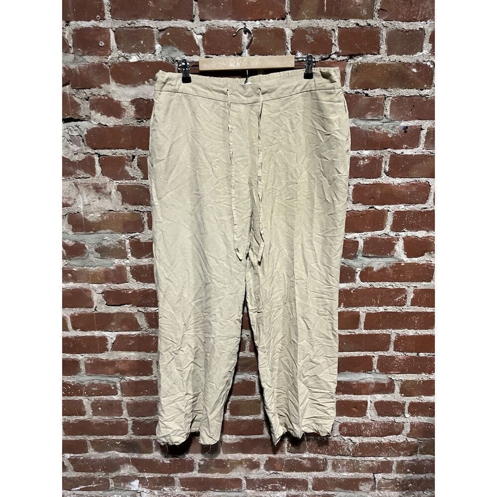 Coldwater Creek Womens Beige Pull On Linen Flowy Pant Size 1X